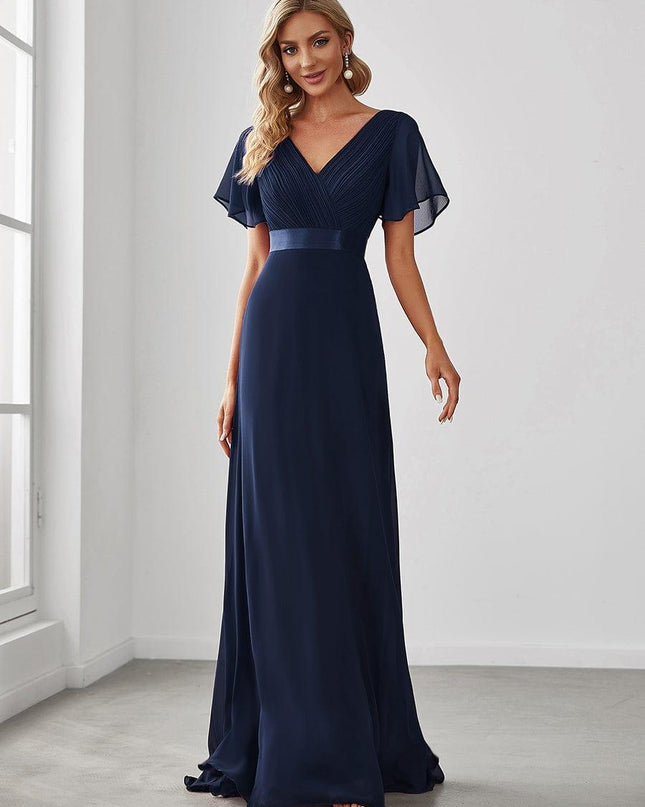 Larissa | Empire Waist Flutter Sleeve Bridesmaid Dress