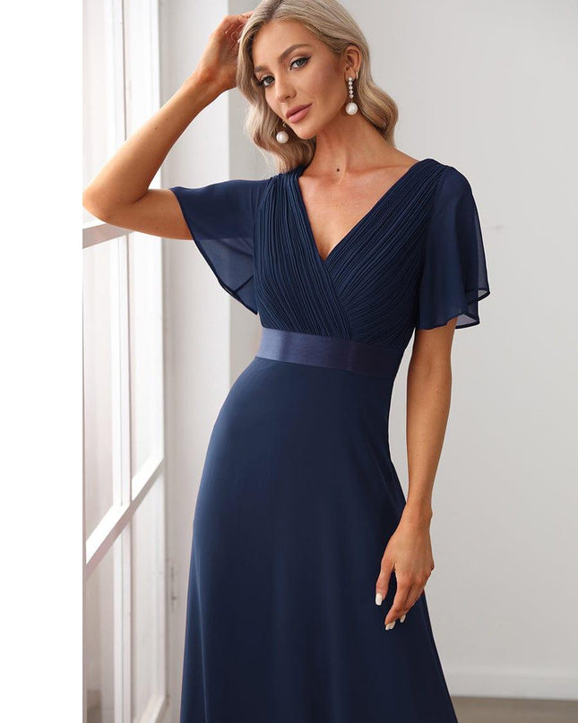Larissa | Empire Waist Flutter Sleeve Bridesmaid Dress