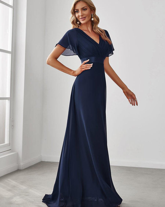 Larissa | Empire Waist Flutter Sleeve Bridesmaid Dress