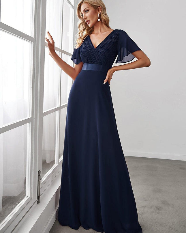 Larissa | Empire Waist Flutter Sleeve Bridesmaid Dress