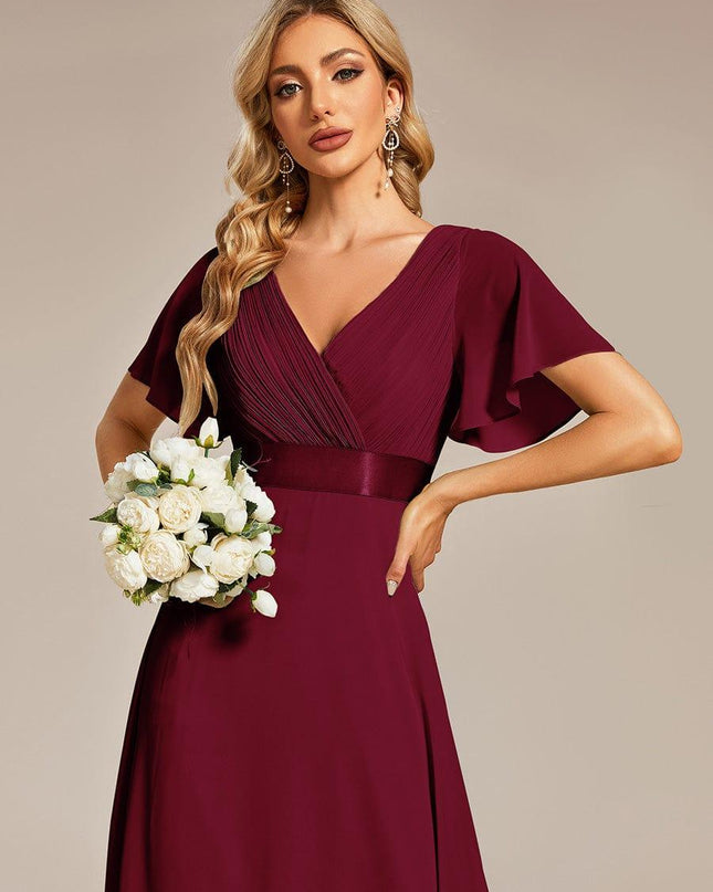 Larissa | Empire Waist Flutter Sleeve Bridesmaid Dress