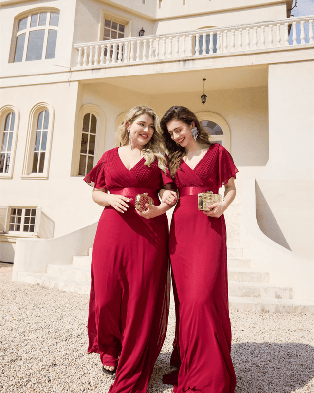 Larissa | Empire Waist Flutter Sleeve Bridesmaid Dress