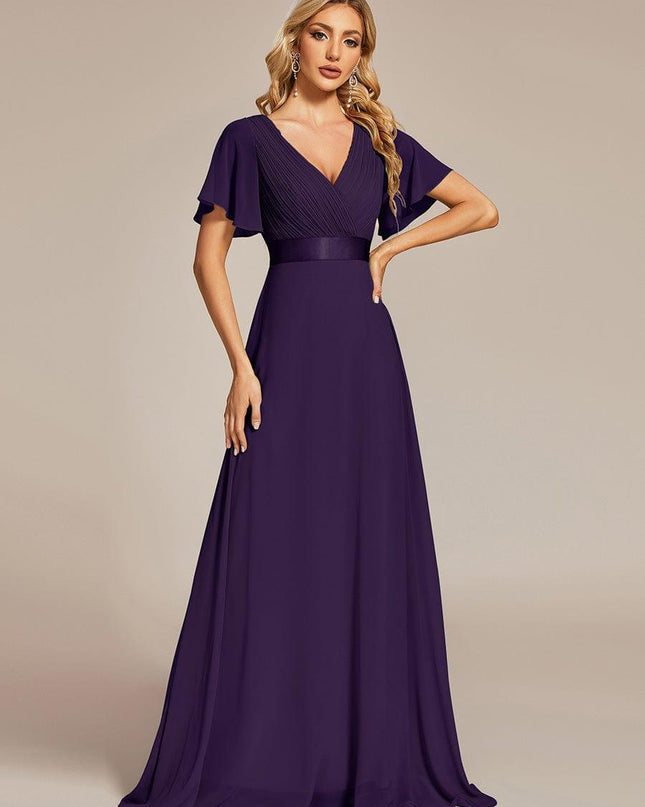 Larissa | Empire Waist Flutter Sleeve Bridesmaid Dress