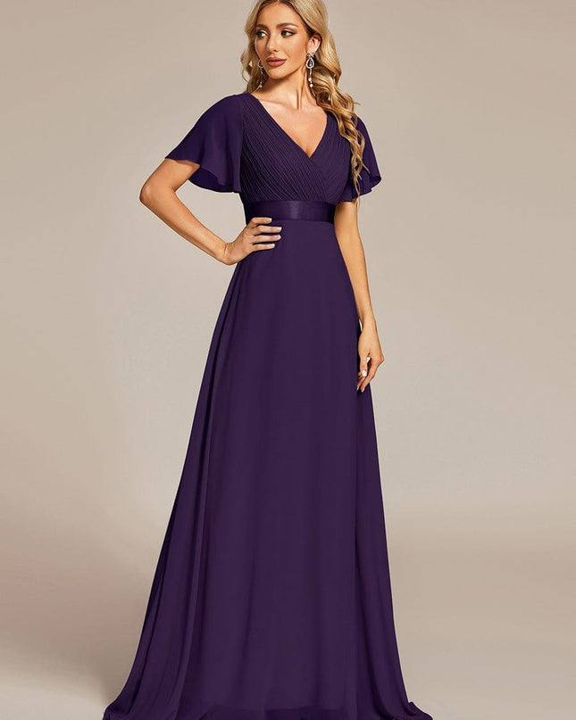 Larissa | Empire Waist Flutter Sleeve Bridesmaid Dress