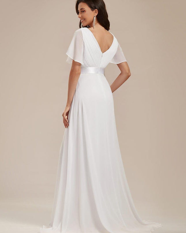 Larissa | Empire Waist Flutter Sleeve Bridesmaid Dress