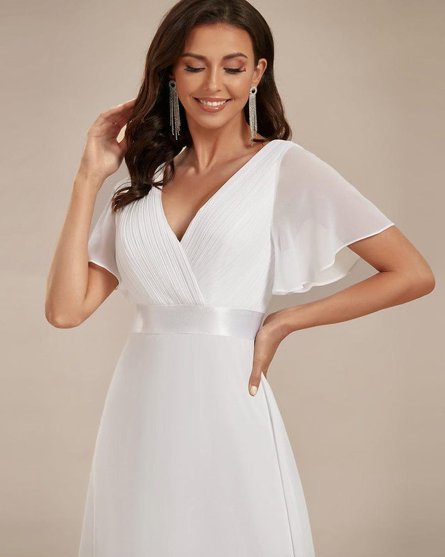 Larissa | Empire Waist Flutter Sleeve Bridesmaid Dress