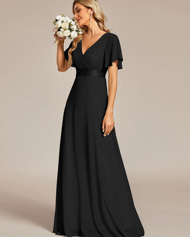 Larissa | Empire Waist Flutter Sleeve Bridesmaid Dress