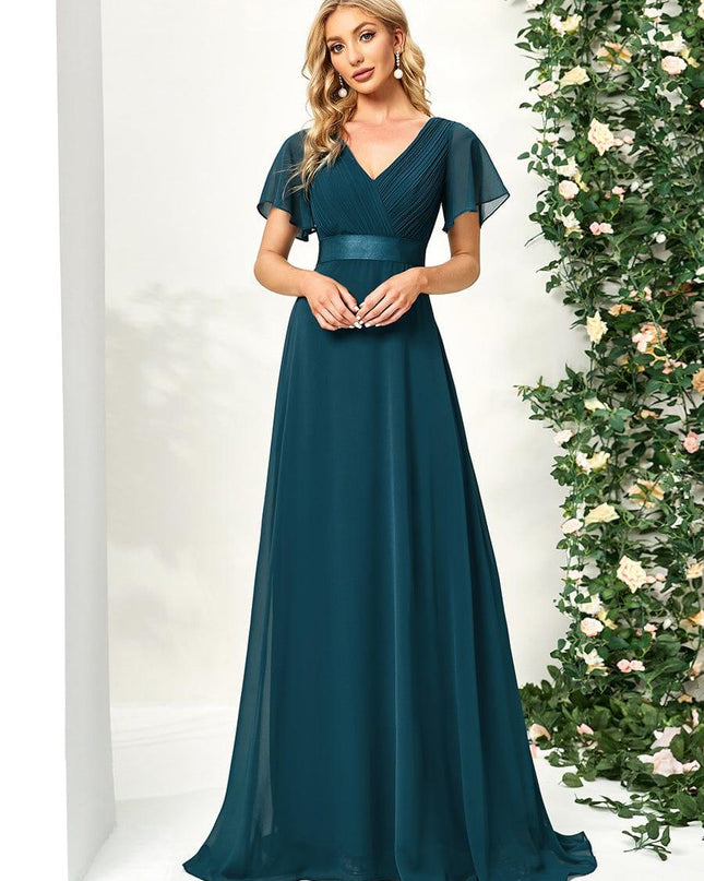 Larissa | Empire Waist Flutter Sleeve Bridesmaid Dress
