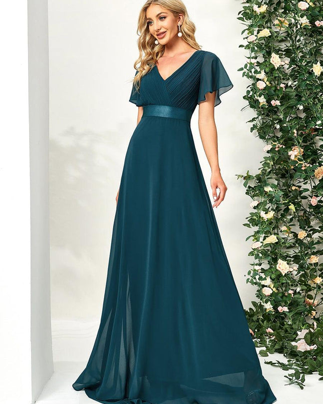 Larissa | Empire Waist Flutter Sleeve Bridesmaid Dress