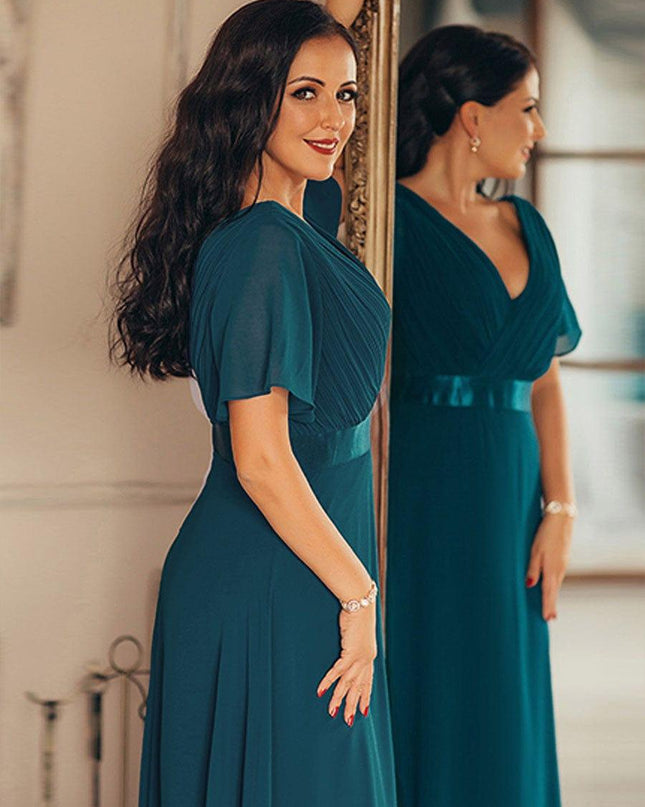 Larissa | Empire Waist Flutter Sleeve Bridesmaid Dress