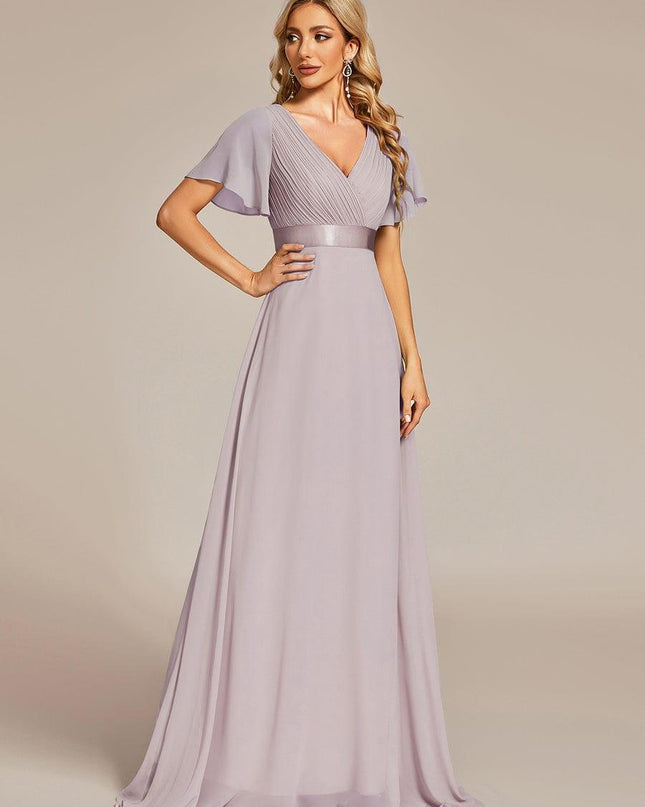 Larissa | Empire Waist Flutter Sleeve Bridesmaid Dress