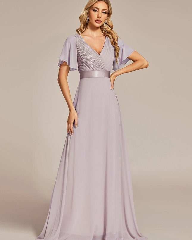 Larissa | Empire Waist Flutter Sleeve Bridesmaid Dress