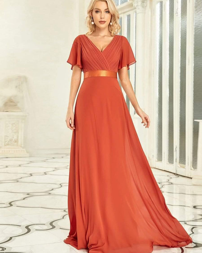 Larissa | Empire Waist Flutter Sleeve Bridesmaid Dress