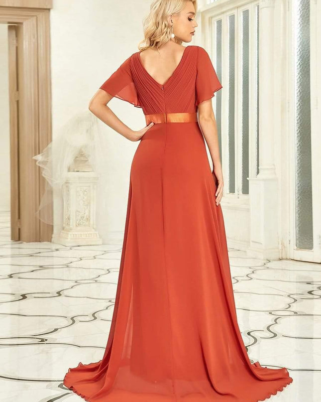 Larissa | Empire Waist Flutter Sleeve Bridesmaid Dress