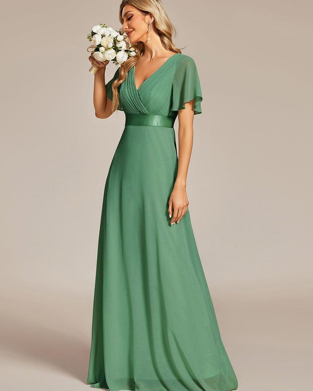 Larissa | Empire Waist Flutter Sleeve Bridesmaid Dress