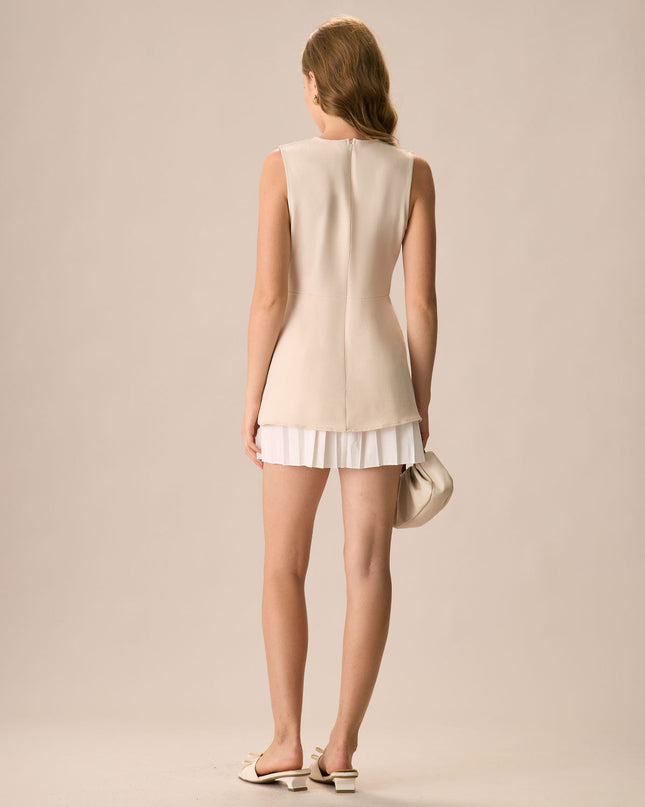 Leonora | Pleated Splicing Fit Mini Dress