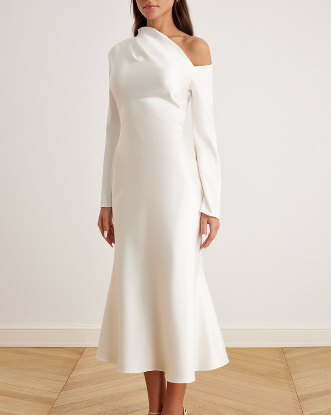 Liliana | Bare Shoulder Satin Bridesmaid Dress