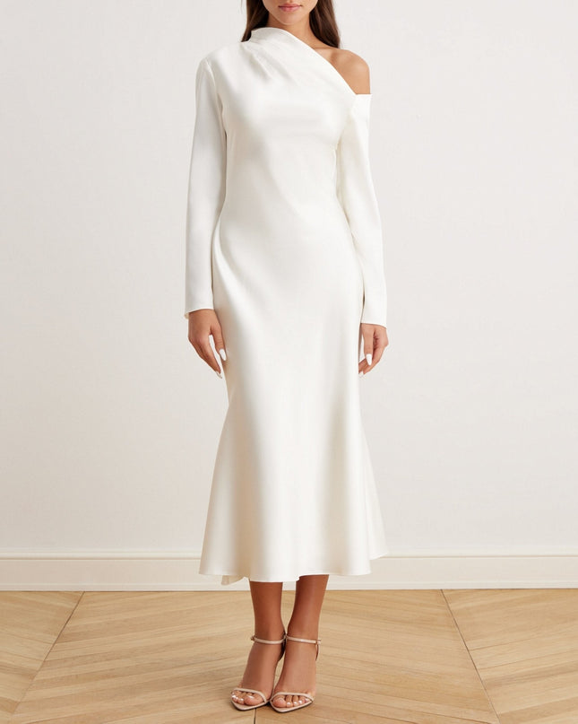 Liliana | Bare Shoulder Satin Bridesmaid Dress