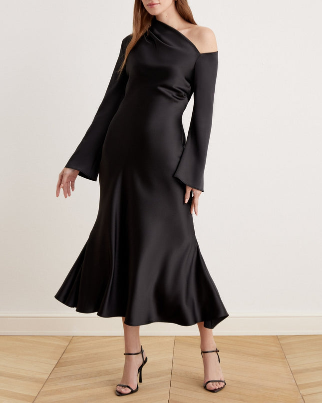 Liliana | Bare Shoulder Satin Bridesmaid Dress