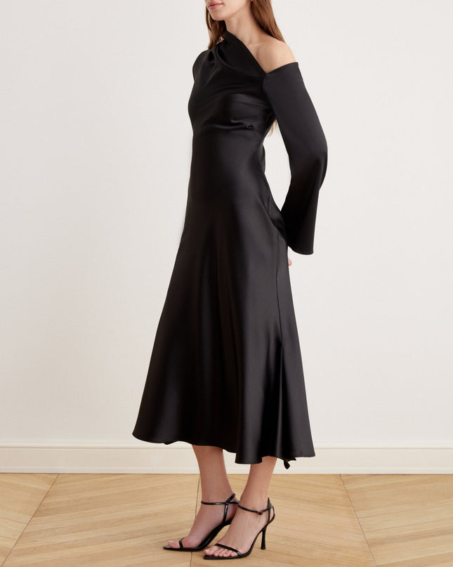 Liliana | Bare Shoulder Satin Bridesmaid Dress