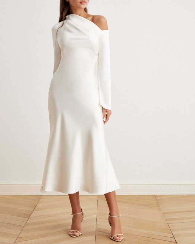 Liliana | Bare Shoulder Satin Bridesmaid Dress