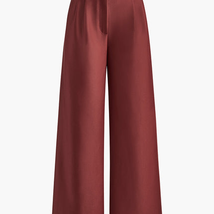 Mara | Autumn Solid Wide-Leg Palazzo Trousers