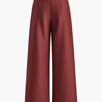 Mara | Autumn Solid Wide-Leg Palazzo Trousers