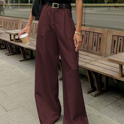 Mara | Autumn Solid Wide-Leg Palazzo Trousers