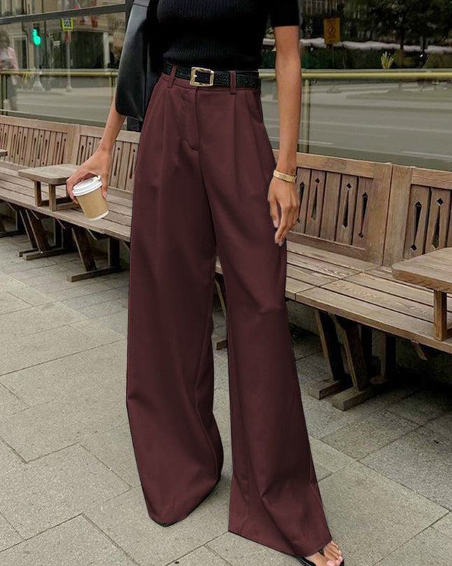 Mara | Autumn Solid Wide-Leg Palazzo Trousers