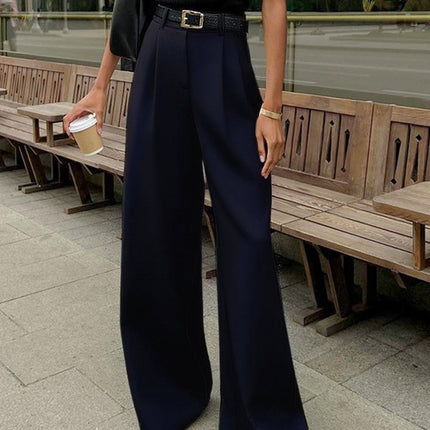 Mara | Autumn Solid Wide-Leg Palazzo Trousers