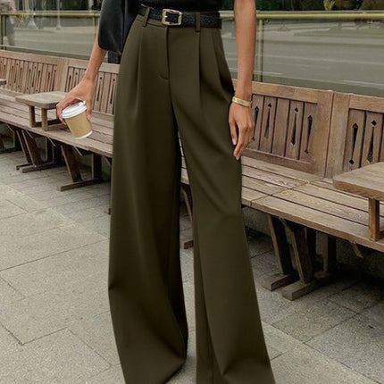 Mara | Autumn Solid Wide-Leg Palazzo Trousers