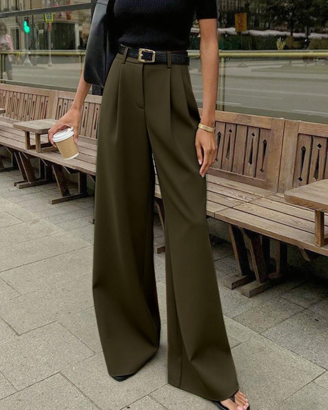 Mara | Autumn Solid Wide-Leg Palazzo Trousers