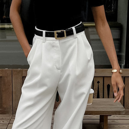Mara | Autumn Solid Wide-Leg Palazzo Trousers