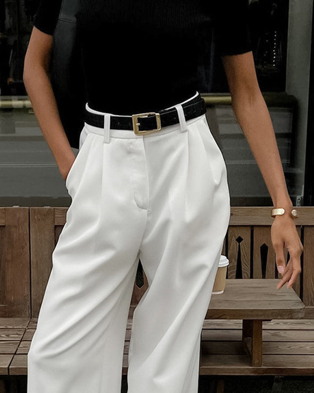 Mara | Autumn Solid Wide-Leg Palazzo Trousers