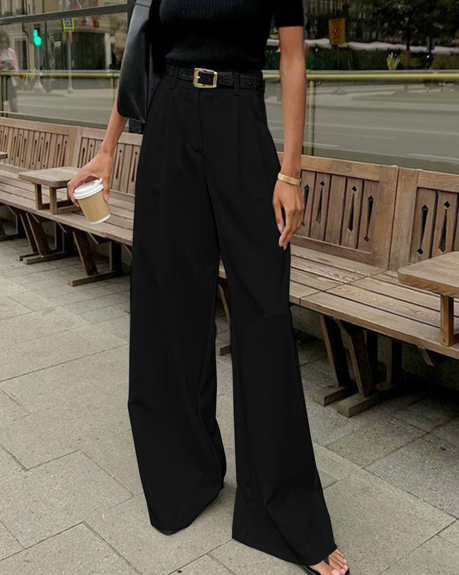 Mara | Autumn Solid Wide-Leg Palazzo Trousers