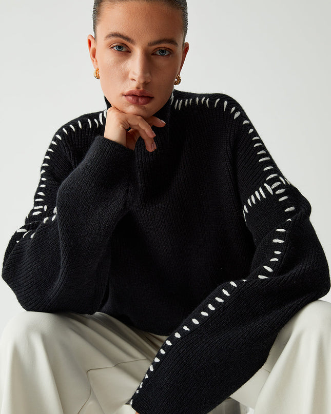 Mara | Oversized Mock Neck Sweater