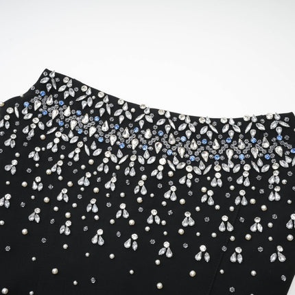 Marina | Sleeveless Off Shoulder Embellished Prom Dress