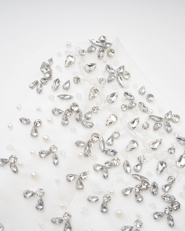 Marina | Sleeveless Off Shoulder Embellished Prom Dress