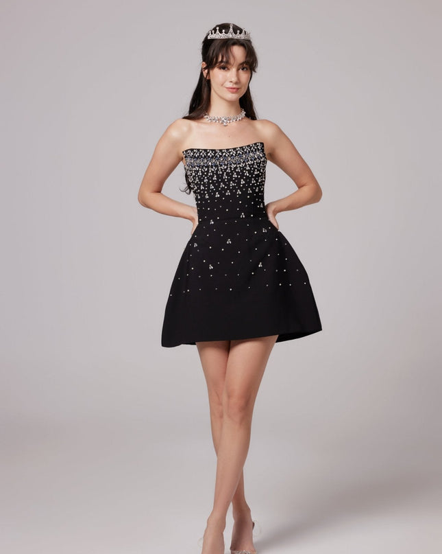 Marina | Sleeveless Off Shoulder Embellished Prom Dress