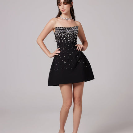 Marina | Sleeveless Off Shoulder Embellished Prom Dress