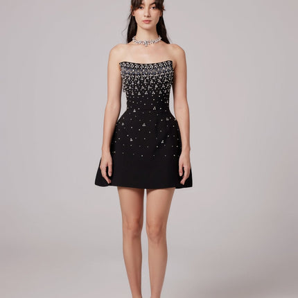 Marina | Sleeveless Off Shoulder Embellished Prom Dress
