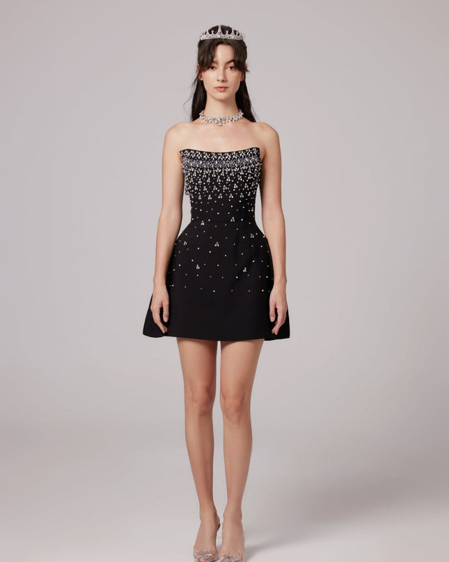 Marina | Sleeveless Off Shoulder Embellished Prom Dress
