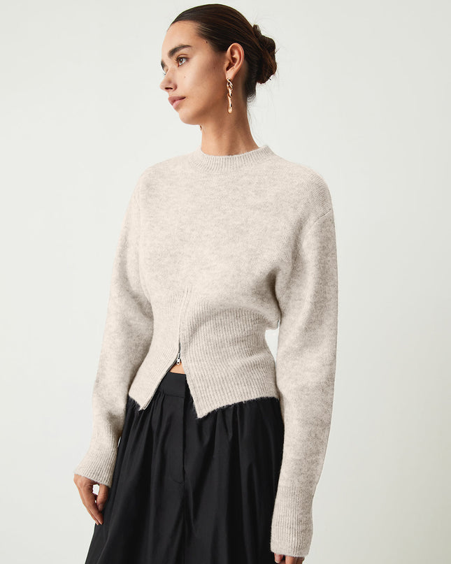 Martha | Relaxed Fit Half Zip Fuzzy Sweater