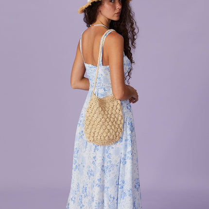 Martha | Ruched Fit Sleeveless Square Neck Summer Dress