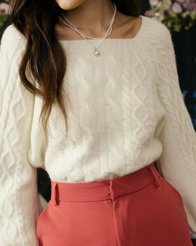 Maura | Crew Neck Cable Knit Sweater