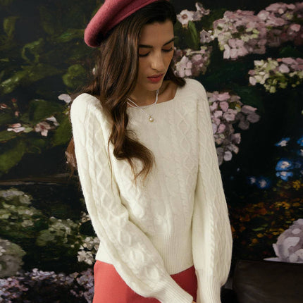 Maura | Crew Neck Cable Knit Sweater