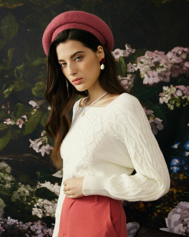 Maura | Crew Neck Cable Knit Sweater