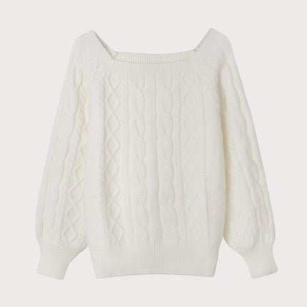 Maura | Crew Neck Cable Knit Sweater