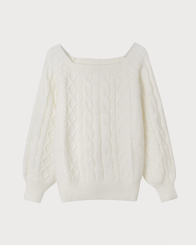 Maura | Crew Neck Cable Knit Sweater