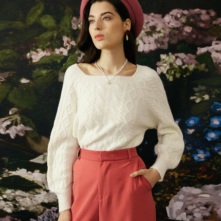 Maura | Crew Neck Cable Knit Sweater